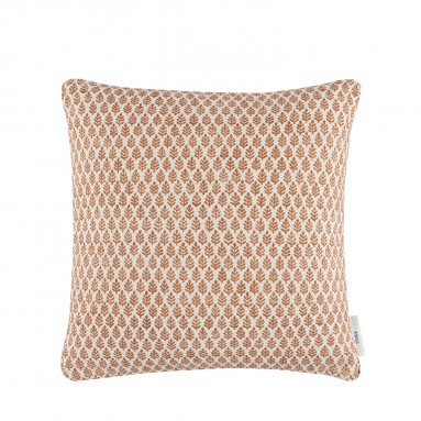 Folia Cinnabar Printed Cotton Cushion 43cm x 43cm