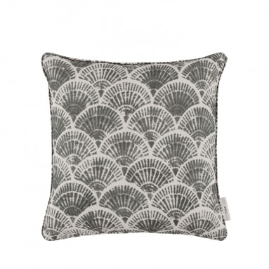 Medina Graphite Printed Cotton Cushion 43cm x 43cm
