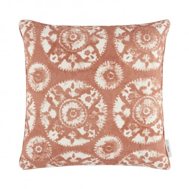 Nubra Apricot Printed Cotton Cushion 50cm x 50cm
