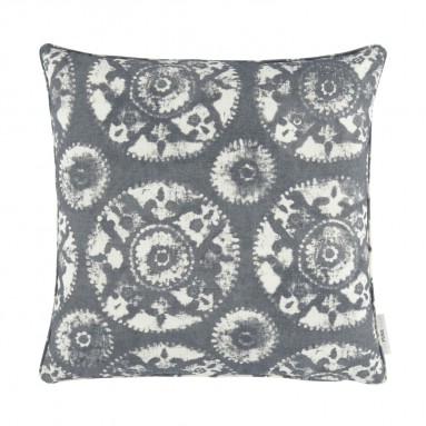 Nubra Graphite Printed Cotton Cushion 50cm x 50cm