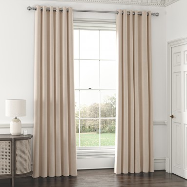 Cosmos Stone Eyelet Lined Ready Made Curtains