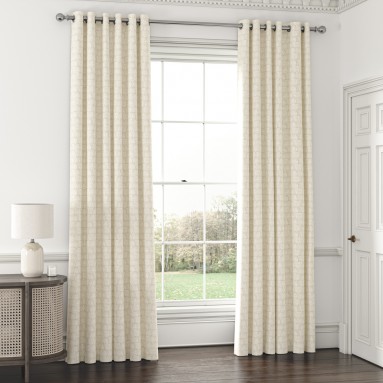 Ellora Linen Eyelet Lined Ready Made Curtains