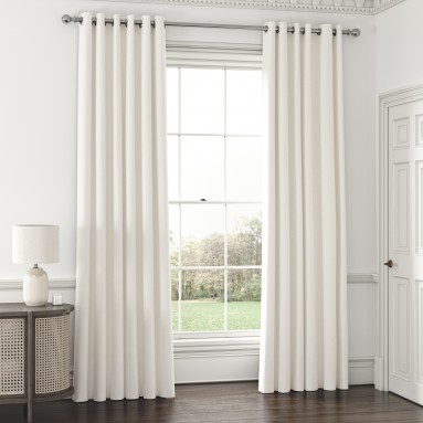 Flanders Alabaster Eyelet Lined Ready Made Curtains