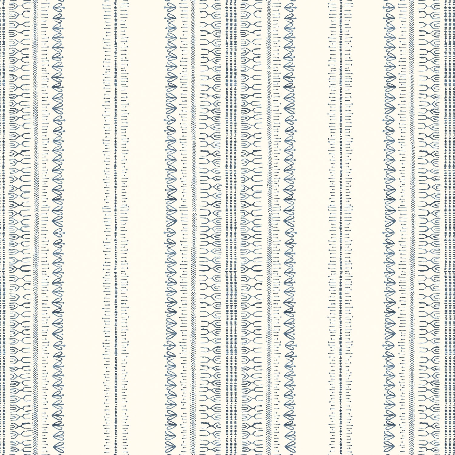 Ether Blue Floral Stripe Wallpaper  Ian Snow Ltd