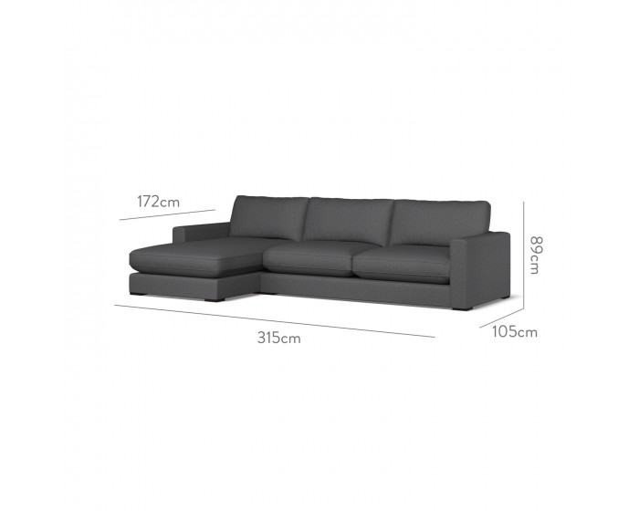 Cloud Large Chaise LHF Bisa Charcoal