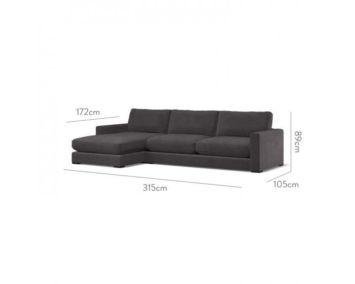 Cloud Large Chaise LHF Cosmos Charcoal