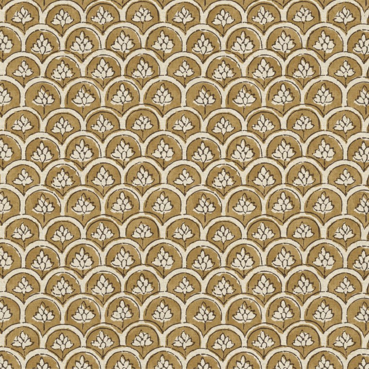 Devi Ochre Printed Cotton Fabric