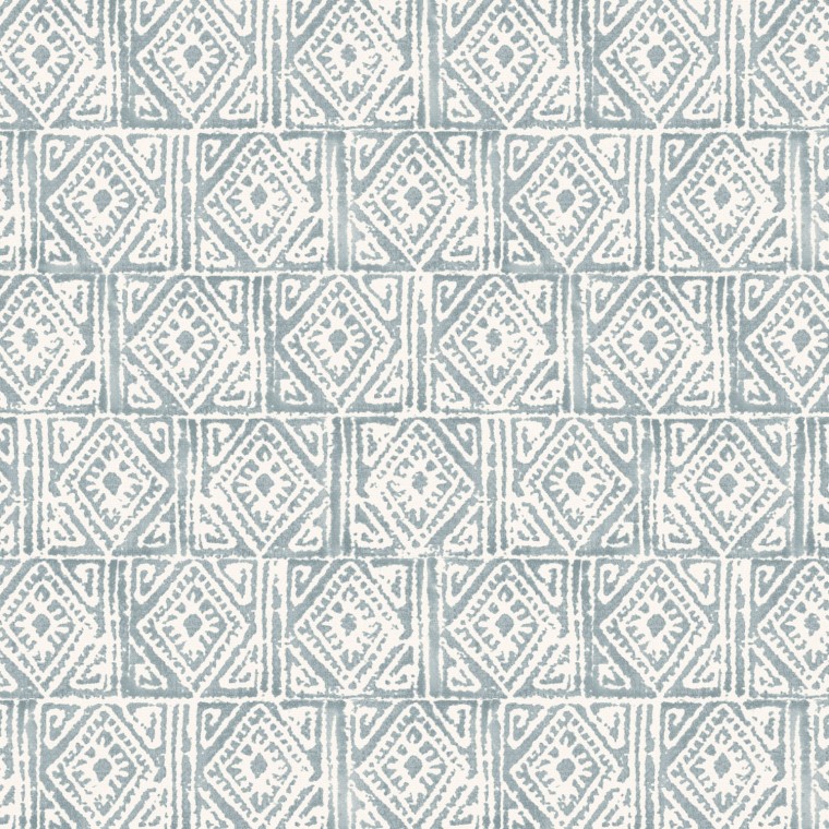 Ellora Steel Blue Printed Cotton Fabric