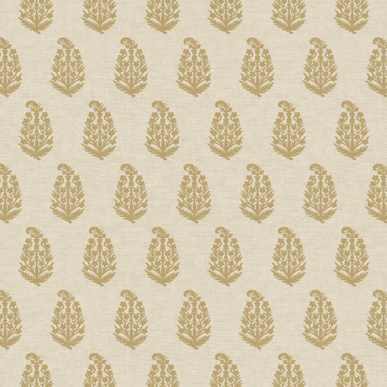 Indira Ochre Printed Cotton Fabric