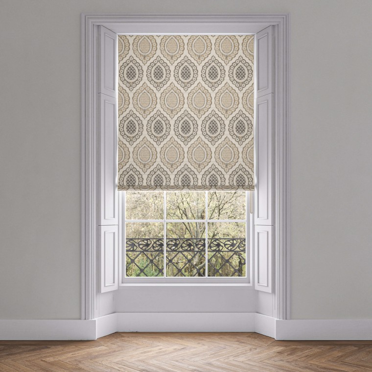 Indienne Espresso Roman Blind