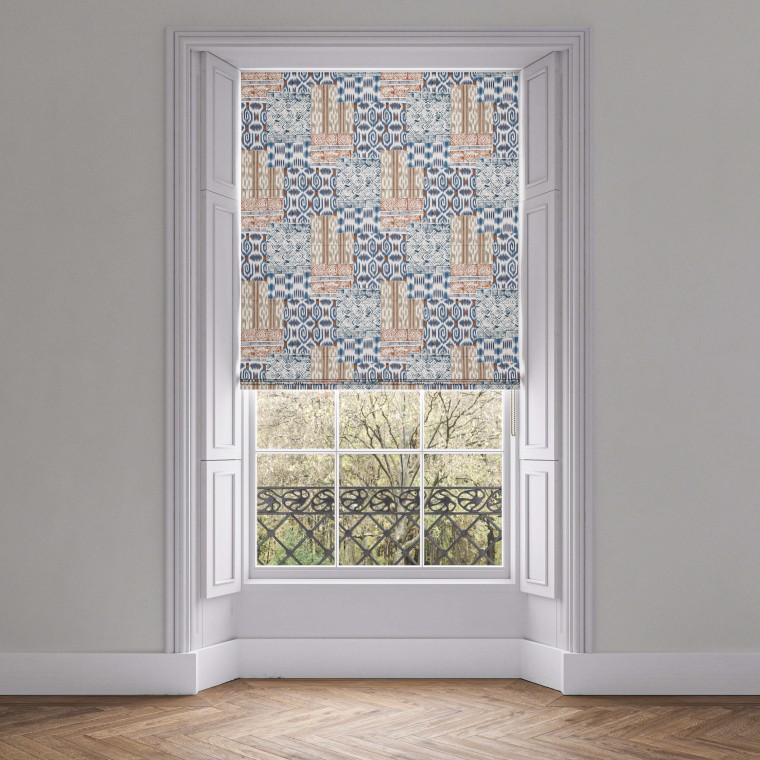 Kantha Indigo Roman Blind