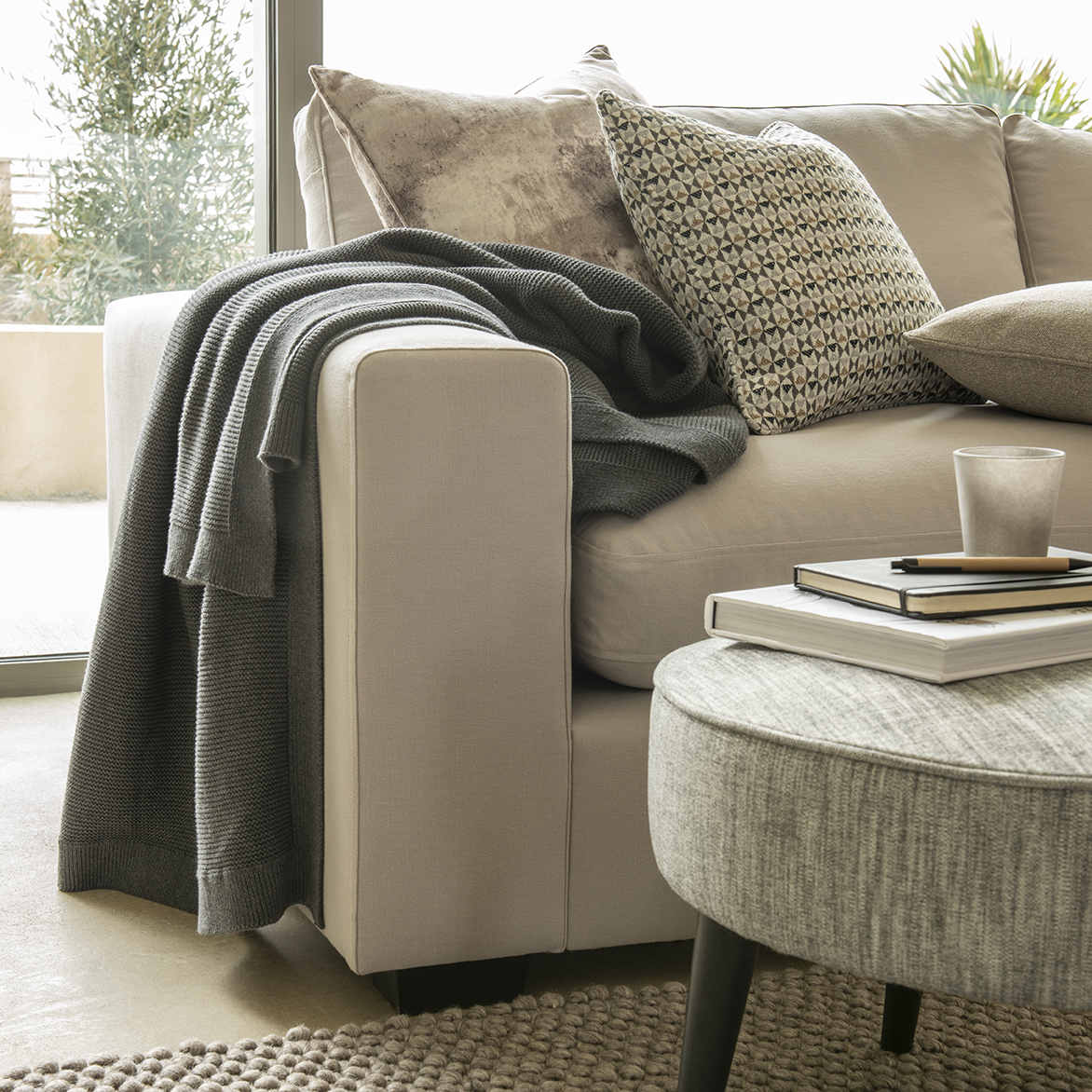 Grey Footstools and Pouffes