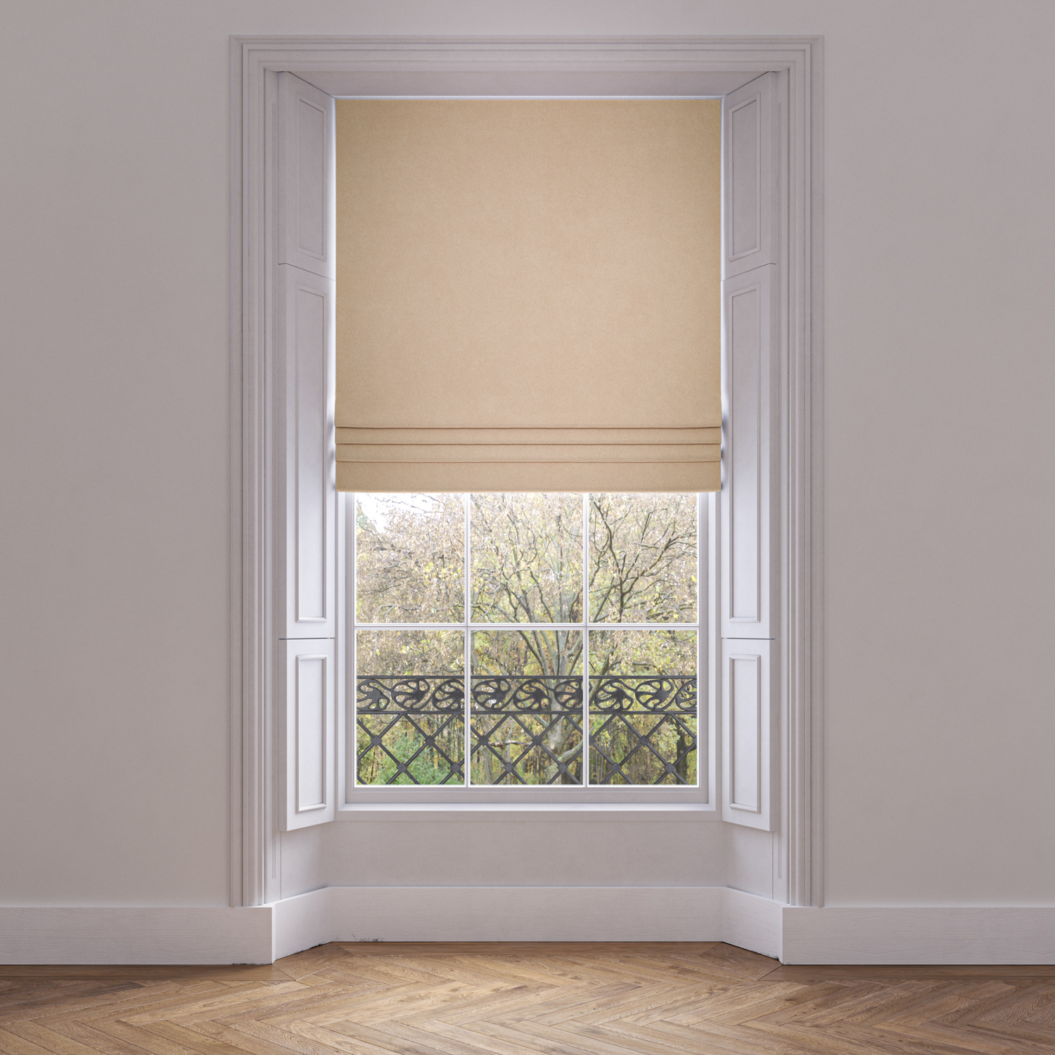 Taupe Velvet Made to Measure Roman Blinds