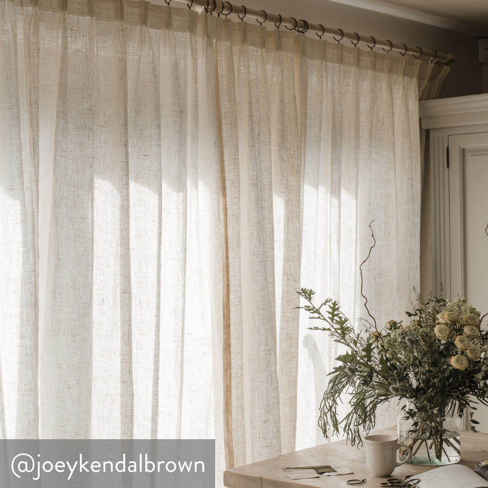 Flanders Alabaster Pencil Pleat Unlined Ready Made Curtains